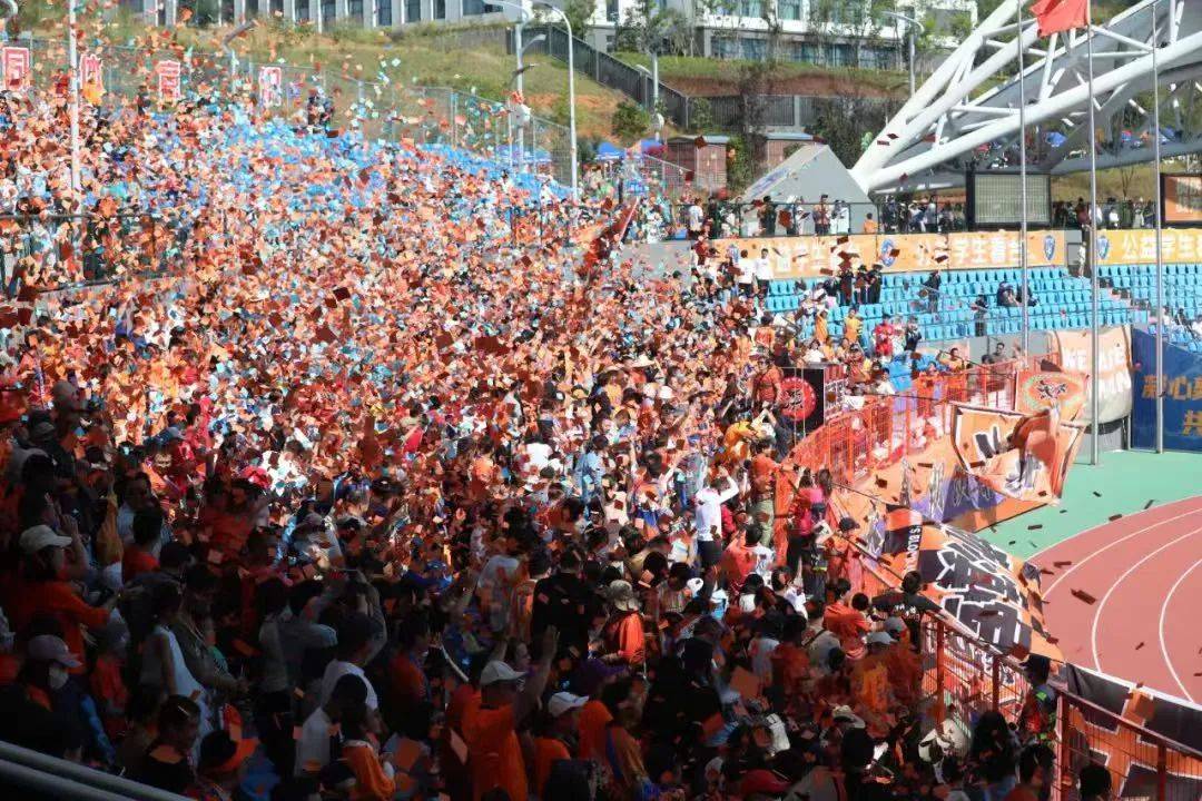 足球比赛现场热闹非凡，观众情绪高涨的简单介绍